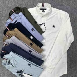 Tommy Hilfiger - Regular Fit Button Down Collar Shirt with TH Logo in 8 Colors