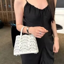 Alaïa - Mina Handbag with Vienne Wave Texture in 2 Sizes and 4 Colors