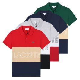 Lacoste - Three Stripes Polo Shirt in 4 Color Combinations