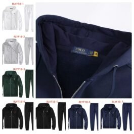 Ralph Lauren - Zipped Sweatshirt Hoodie and Pants Set in 7 Colors