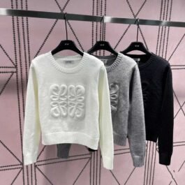 Loewe - Knitted Sweater with Embossed Logo in 3 Colors