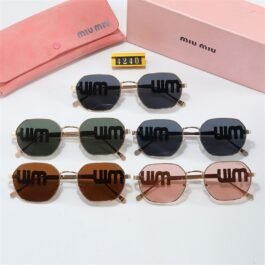 Miu Miu - Metal Frame Sunglasses with Side Logo Set with Stones in 7 Colors