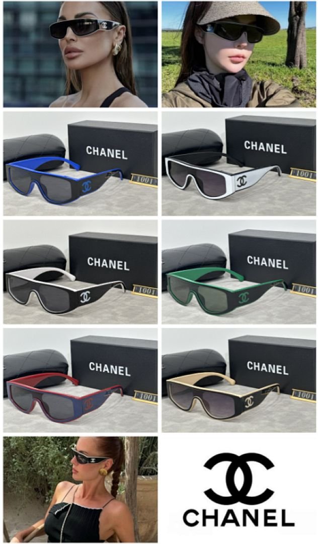 Chanel - Women's Bi-Color Sunglasses with box in 6 Colors - Image 9