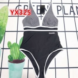 Chanel - One-piece Swimsuit with Houndstooth Pattern