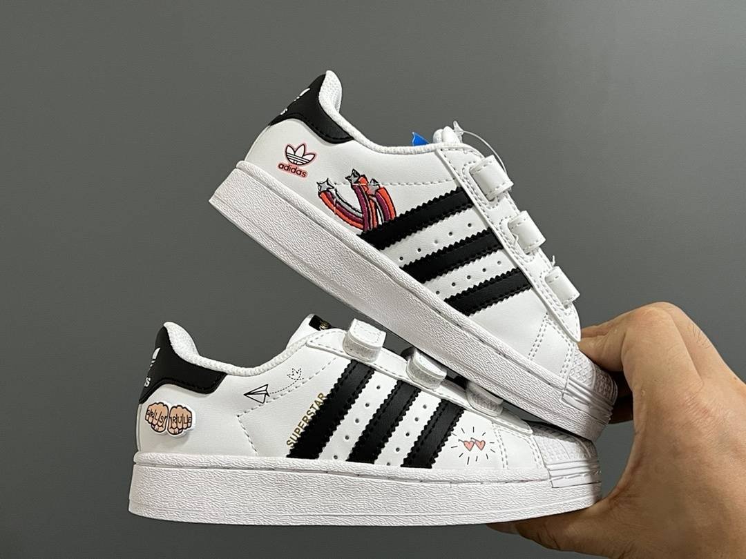 Adidas - Superstar Sneakers with Velcro for Kids size 22-37 in 20 Colors - Image 20