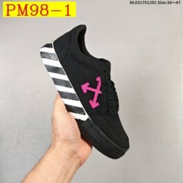 Off White - Vulcanized Striped Low Top Sneakers in 12 Colors