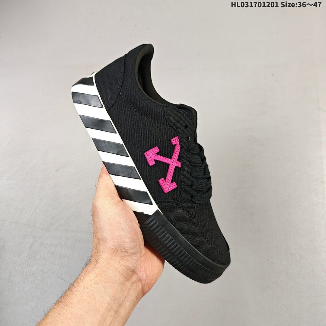 Off White - Vulcanized Striped Low Top Sneakers in 12 Colors - Imagen 19