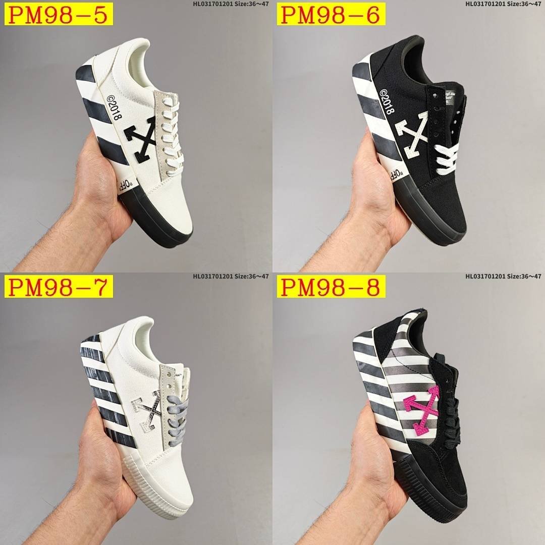 Off White - Vulcanized Striped Low Top Sneakers in 12 Colors - Imagen 24
