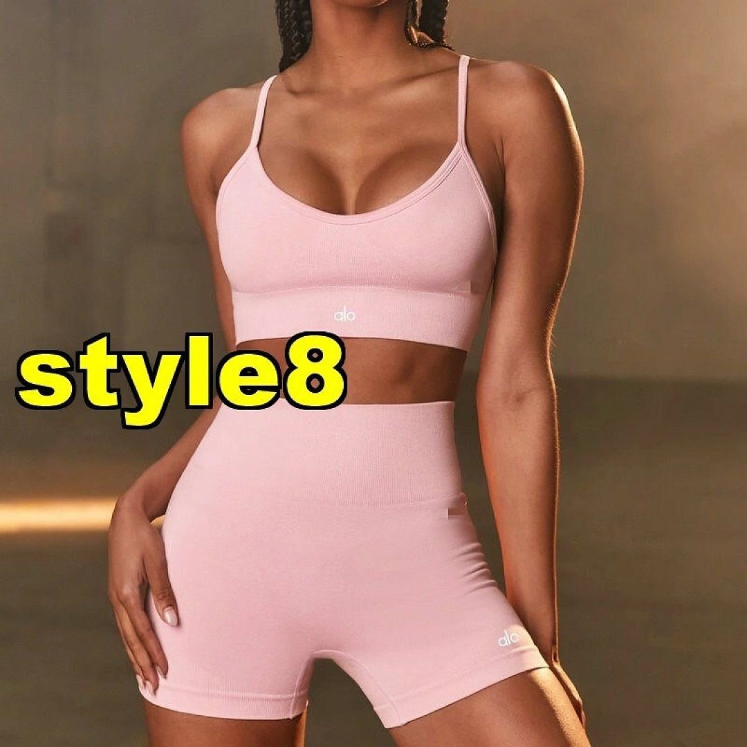 Alo Yoga - Top and Short Pants Set in 9 Colors - Imagen 8
