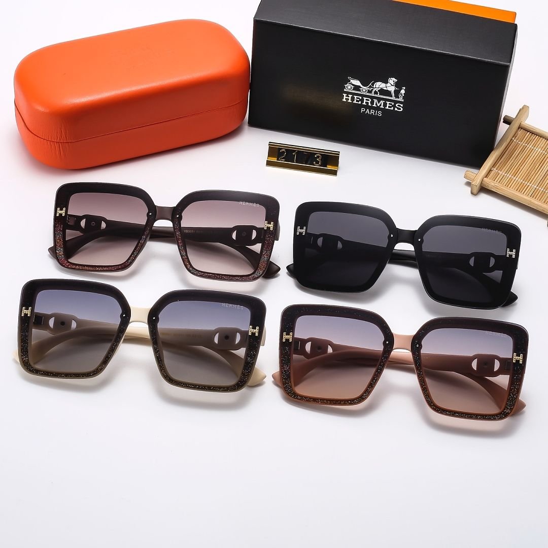 Hermes - Oversized Women's Sunglassess With Box in 4 Colors - Image 6
