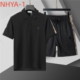 Burberry – Set of Men’s Black Shorts and Polo Shirt