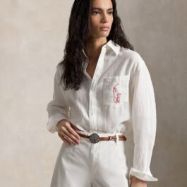 Ralph Lauren - Women's Linen Long Sleeve Oxford Shirt in 2 Colors