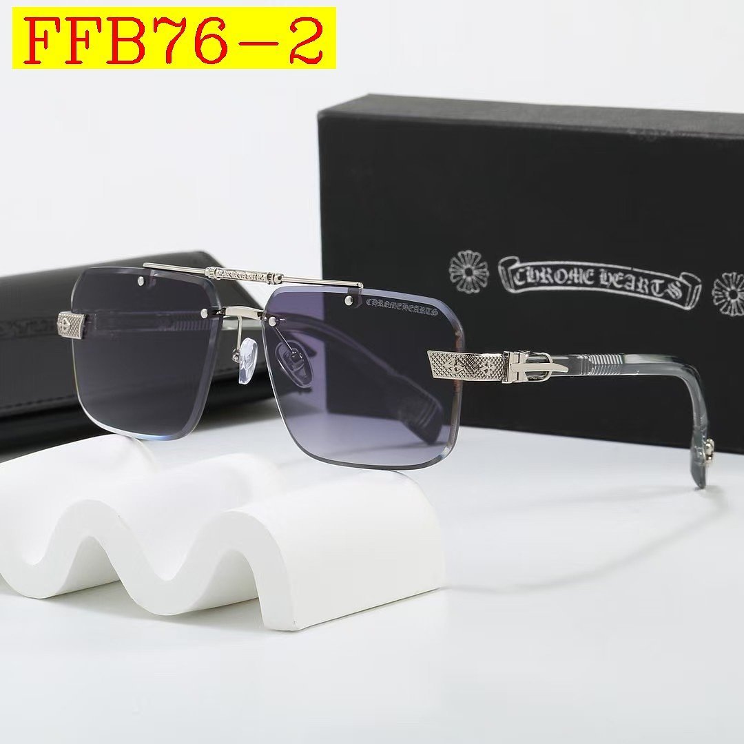 Chrome Hearts - Rimless Rectangle Aviator Sunglasses with box in 4 Colors – Image 2