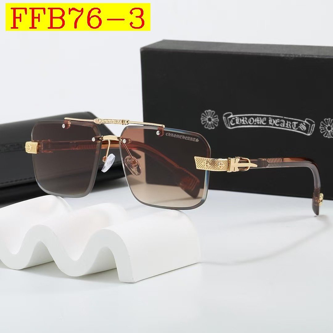 Chrome Hearts - Rimless Rectangle Aviator Sunglasses with box in 4 Colors – Image 3