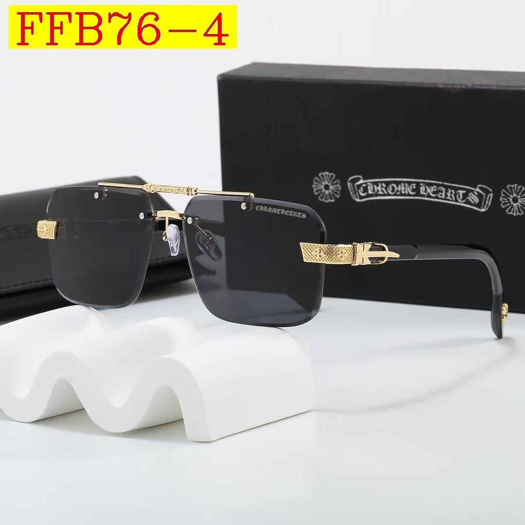 Chrome Hearts - Rimless Rectangle Aviator Sunglasses with box in 4 Colors – Image 4