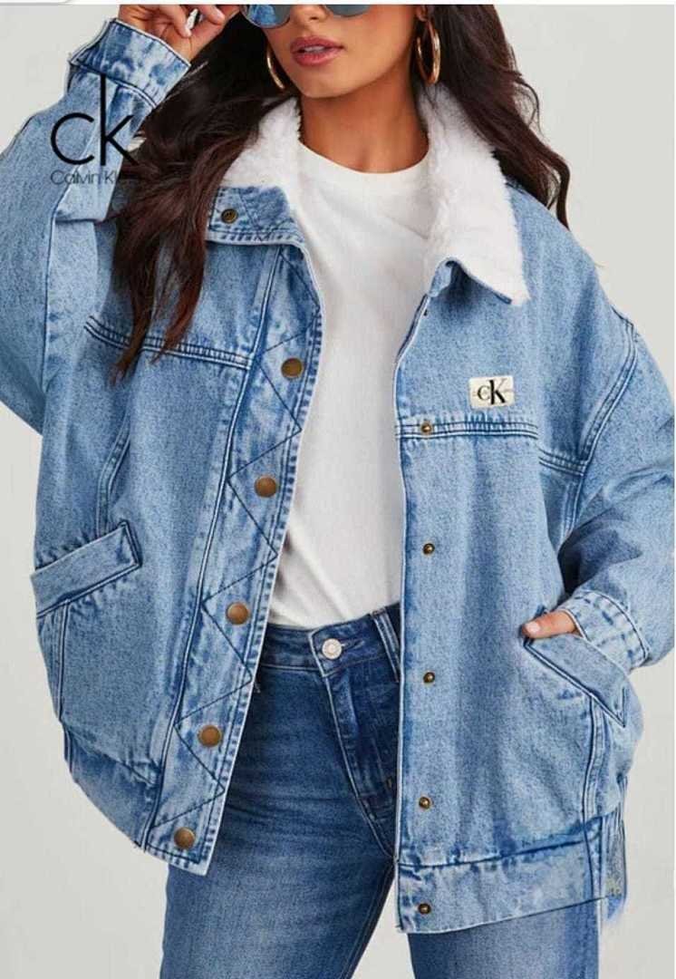 Calvin Klein - Fleece Collar Unisex Denim Jacket