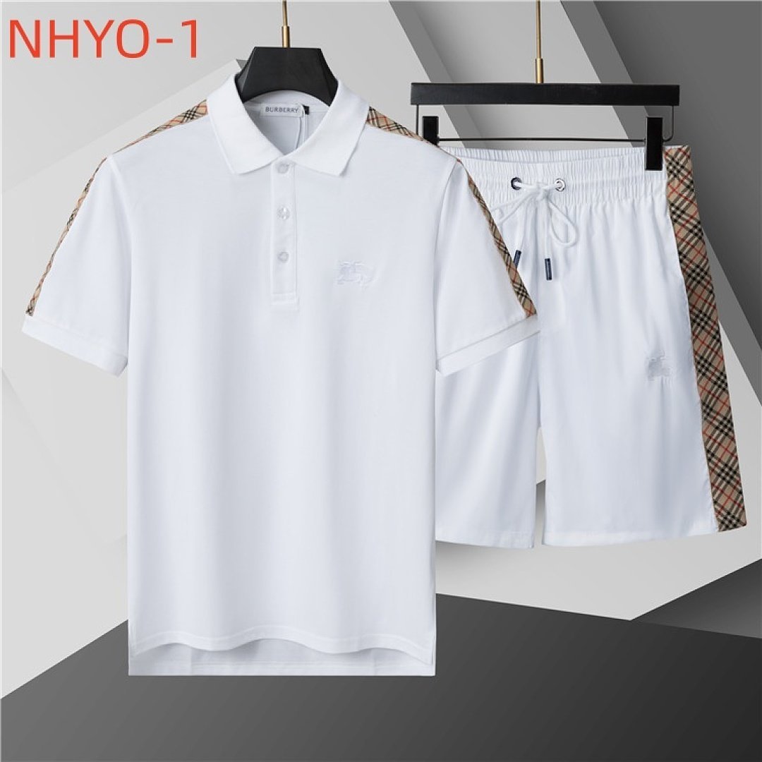 Burberry – Set of Men’s White Shorts and Polo Shirt