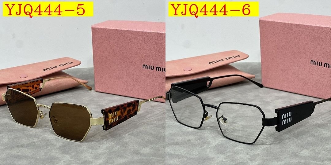 Miu Miu – Lunettes de soleil à monture hexagonale avec boîte en 6 coloris – Image 10