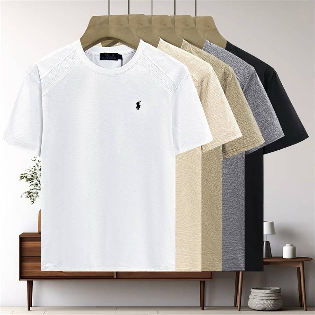 Ralph Lauren - Textured Knit Crewneck T-shirt in 5 Colors