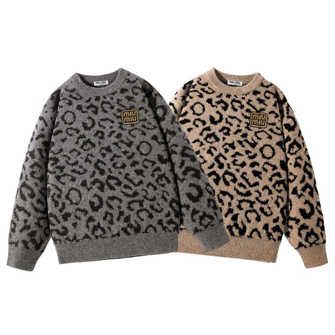 Miu Miu - Leoparden-Strickpullover in 2 Farben – Bild 4