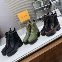 Louis Vuitton - Botas de combate con plataforma y lona Monogram en 3 colores