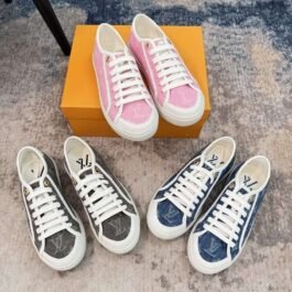 Louis Vuitton - Pikowane płócienne trampki w 3 kolorach