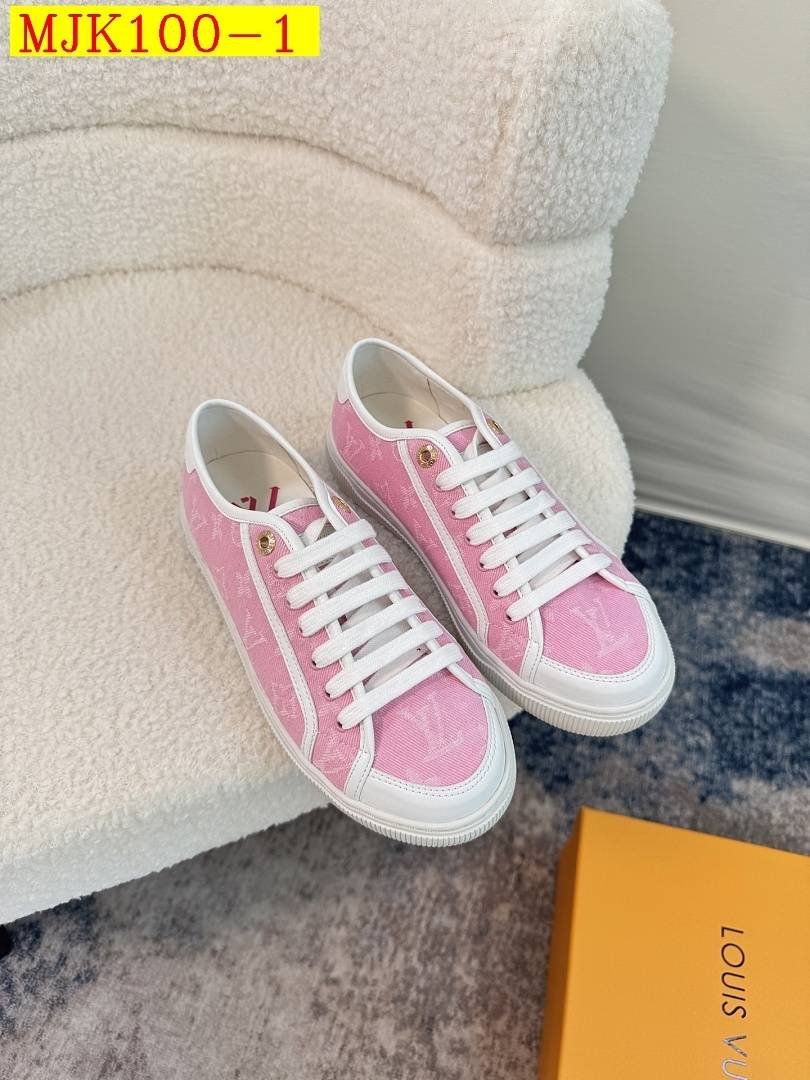 Louis Vuitton - Pikowane płócienne trampki w 3 kolorach - obrazek 2