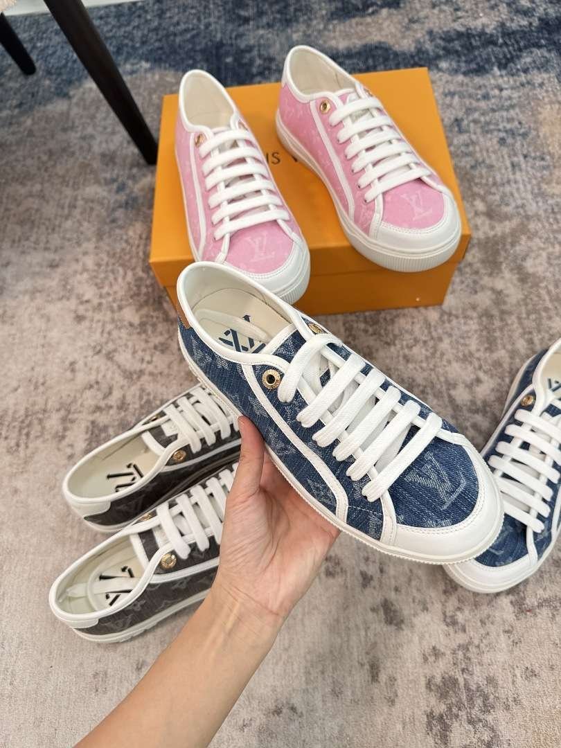 Louis Vuitton - Pikowane płócienne trampki w 3 kolorach - obrazek 5