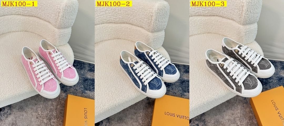 Louis Vuitton - Pikowane płócienne trampki w 3 kolorach - obrazek 14
