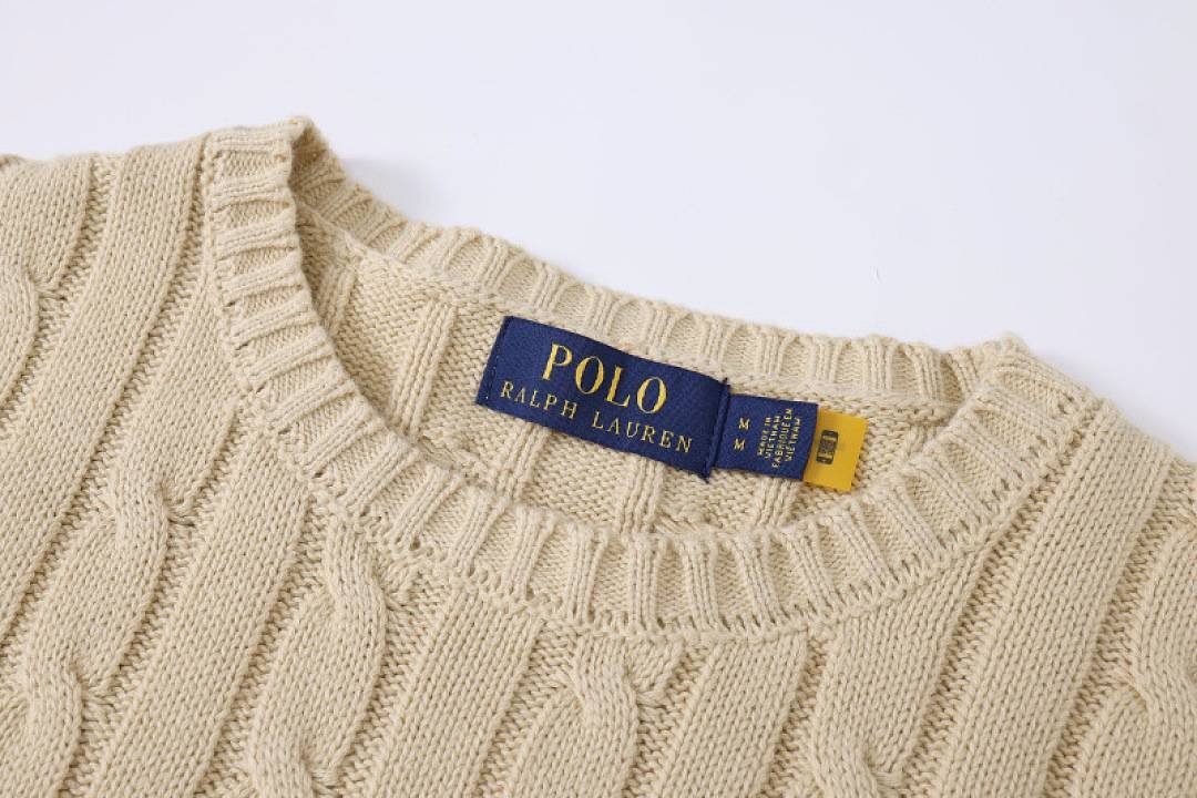 Polo Ralph Lauren - Suéter de gola redonda em tricô trançado em 8 cores - Image 11