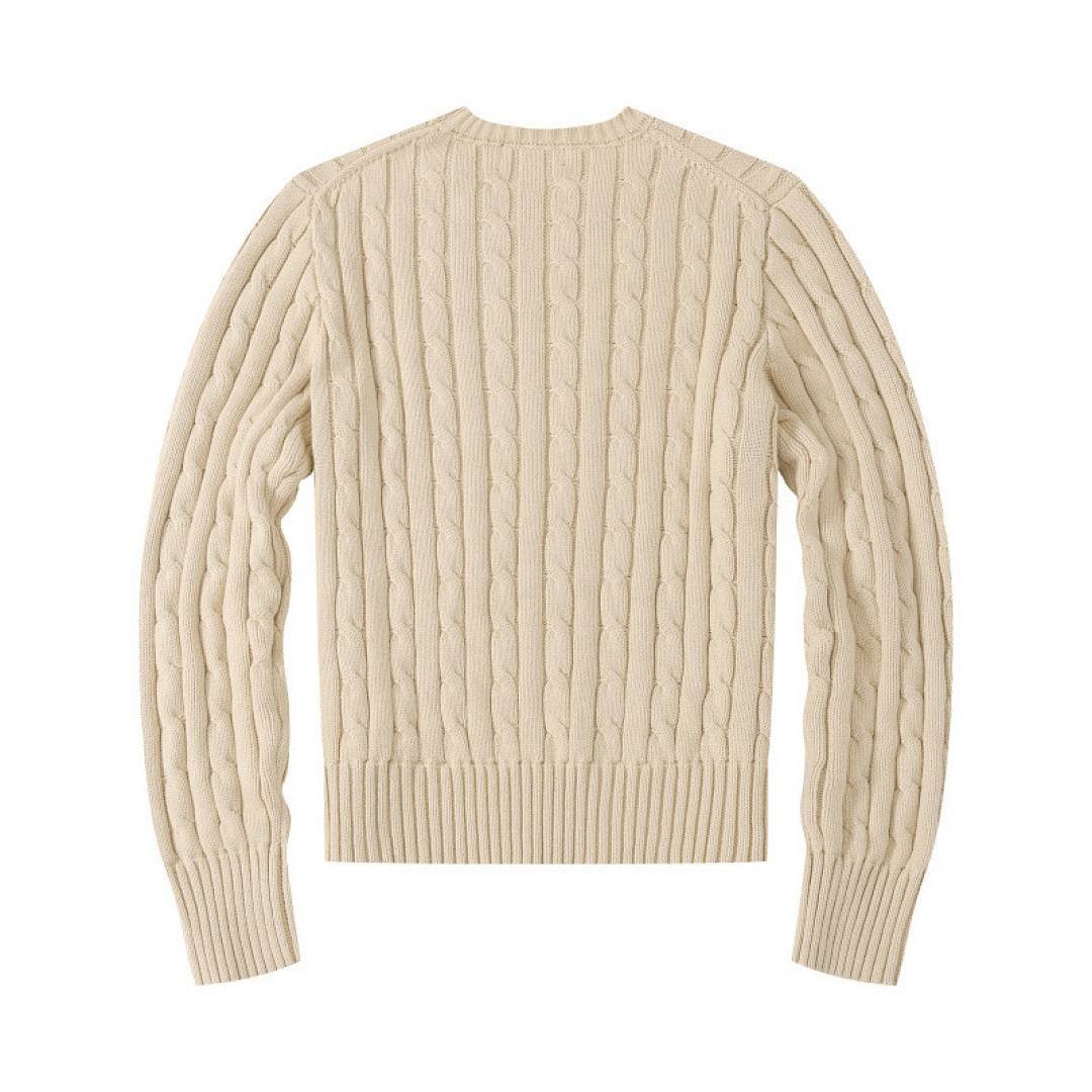 Polo Ralph Lauren - Suéter de gola redonda em tricô trançado em 8 cores - Image 17