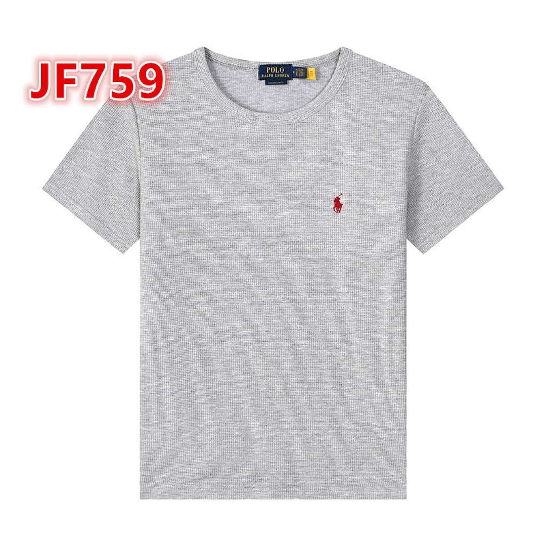 Polo Ralph Lauren - Prążkowana koszulka z okrągłym dekoltem w 8 kolorach - obrazek 3