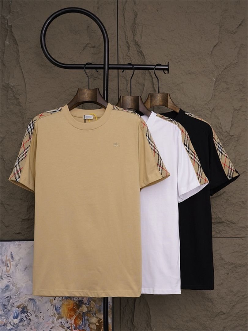 Burberry - Men's Checked Sleeve T-Shirt in 3 Colors