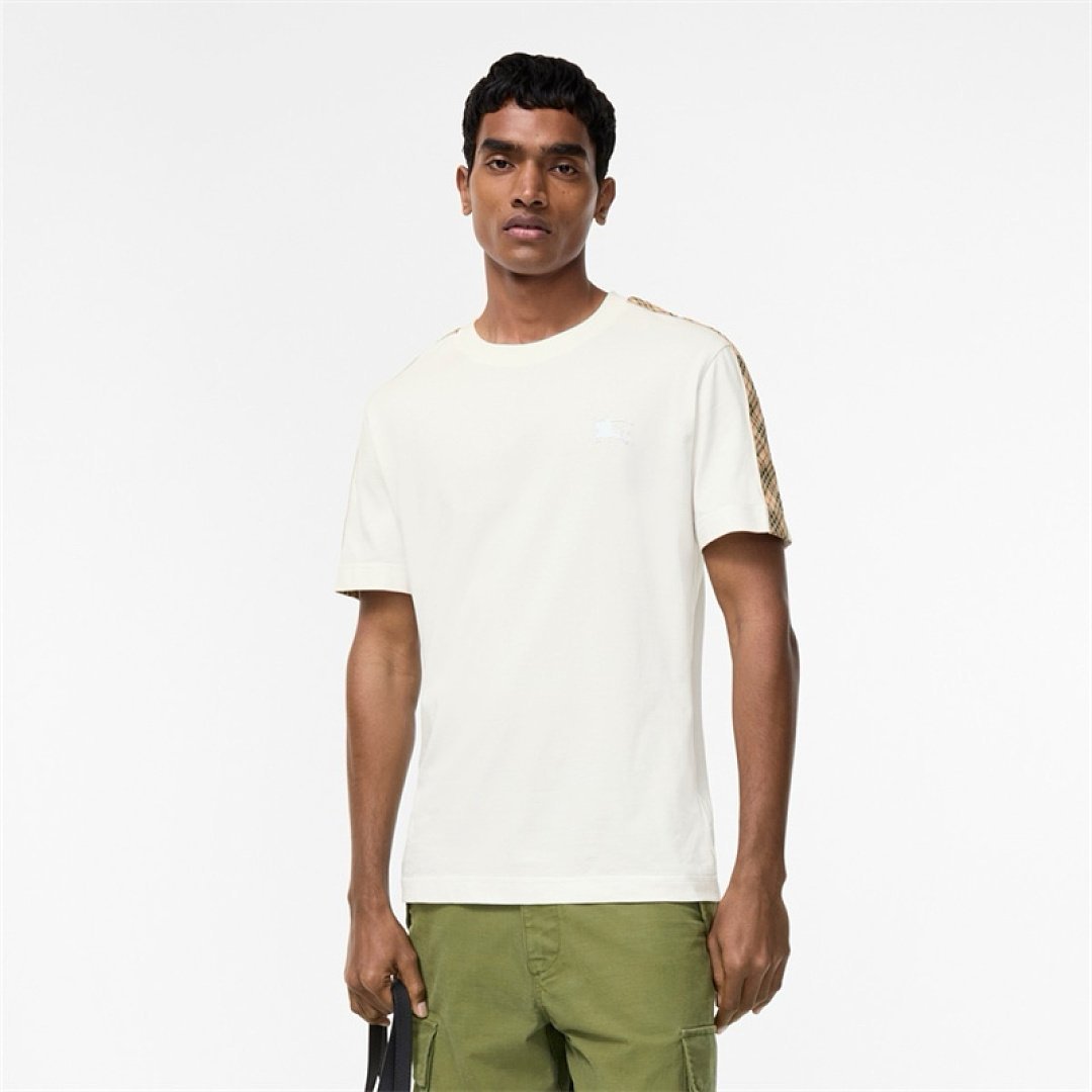 Burberry - Men's Checked Sleeve T-Shirt in 3 Colors - Image 3