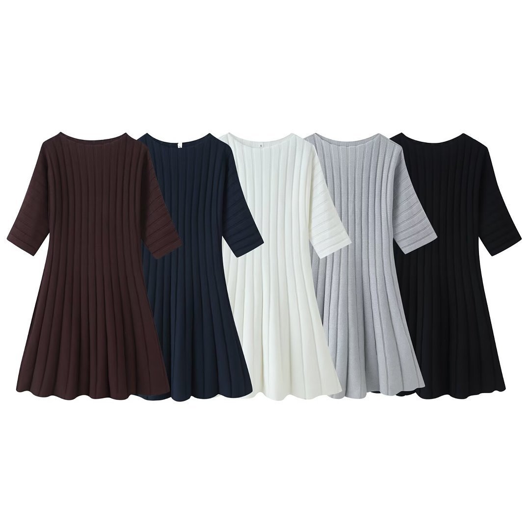 Zara - Pleated A-Line Dress in 5 Colors
