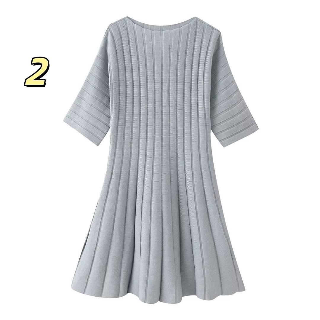 Zara - Pleated A-Line Dress in 5 Colors - Image 3