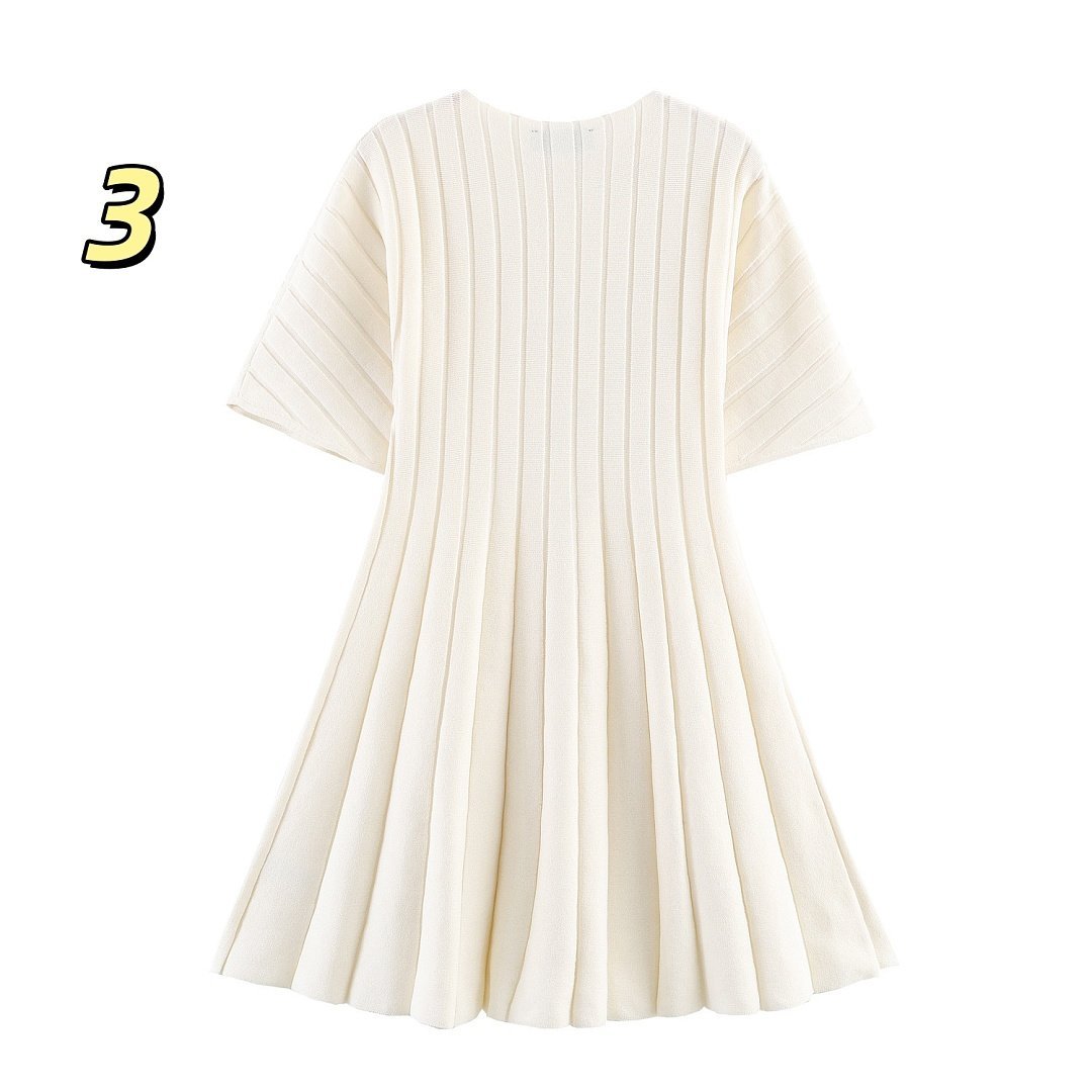 Zara - Pleated A-Line Dress in 5 Colors - Image 4