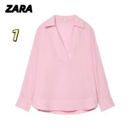 Zara - Bluzka z obszernym kołnierzykiem w 3 kolorach