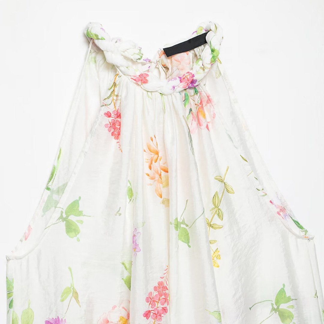 Vestido Zara com babados florais nos ombros - Image 2