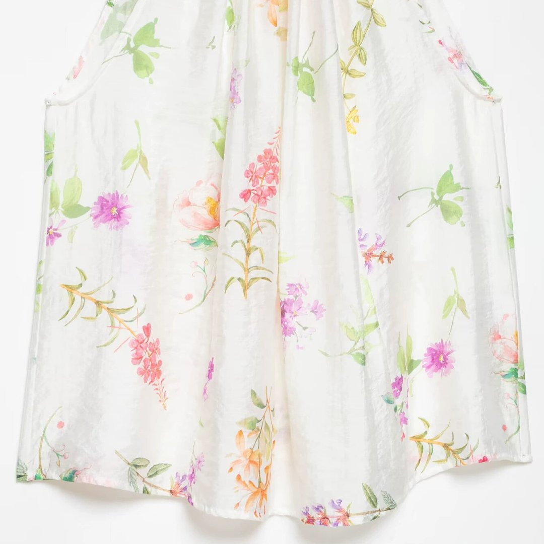 Vestido Zara com babados florais nos ombros - Image 3
