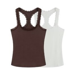 Zara - Regata com detalhes em renda em 3 cores