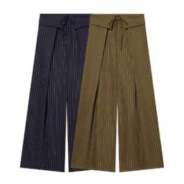 Zara - Pantalones de mujer a rayas con cordón ajustable en 2 colores