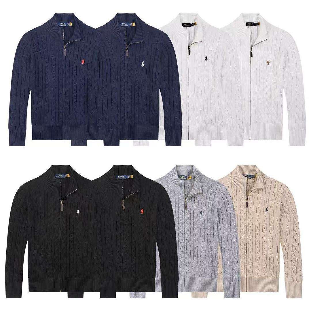 Ralph Lauren - Cardigan Cable Knit Fermeture Complète Col Montant en 7 Coloris – Image 15