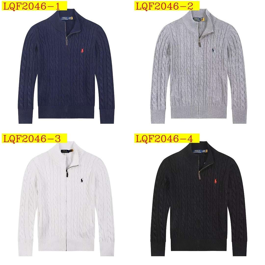 Ralph Lauren - Cardigan Cable Knit Fermeture Complète Col Montant en 7 Coloris – Image 17