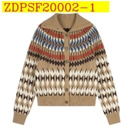 Fair Isle – dzianinowy kardigan ze strukturalnym kołnierzem