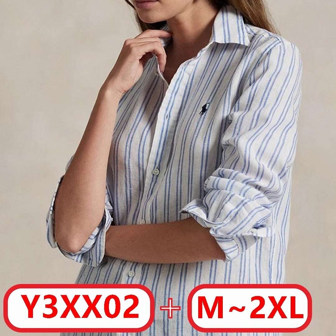 Ralph Lauren - Women Classic Fit Striped Linen Shirt in 2 Colors - Image 2