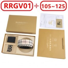 Burberry - Set confezione regalo con doppia fibbia e cintura in 9 varianti
