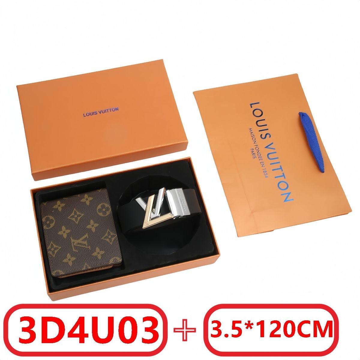 Louis Vuitton - Set regalo cintura e portafoglio Damier in 8 versioni - immagine 3
