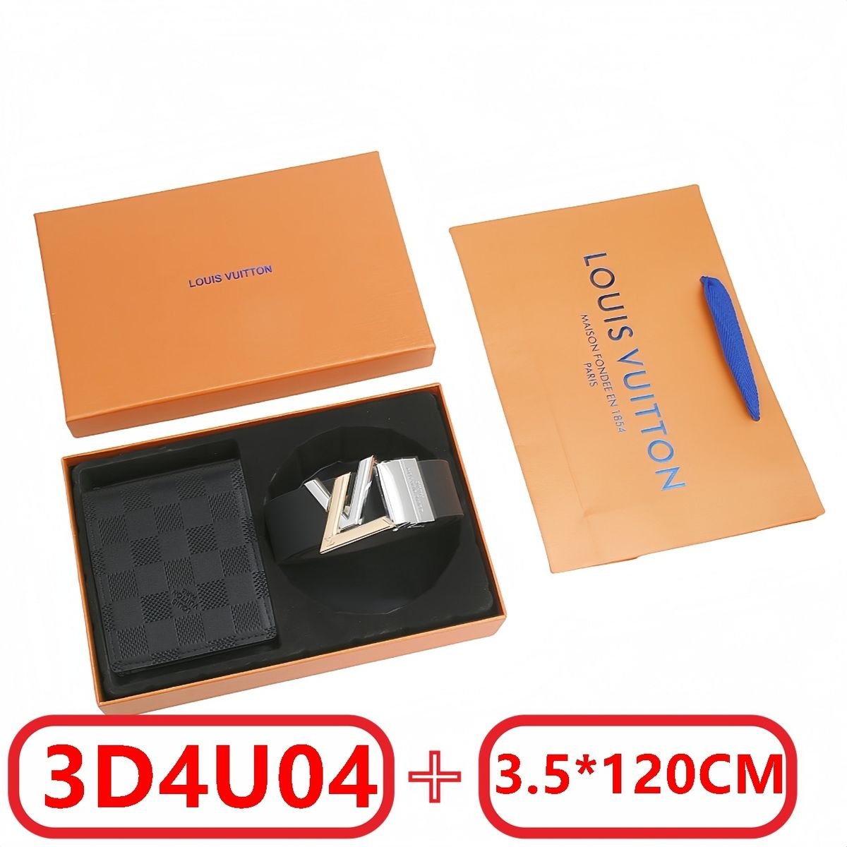 Louis Vuitton - Set regalo cintura e portafoglio Damier in 8 versioni - immagine 4