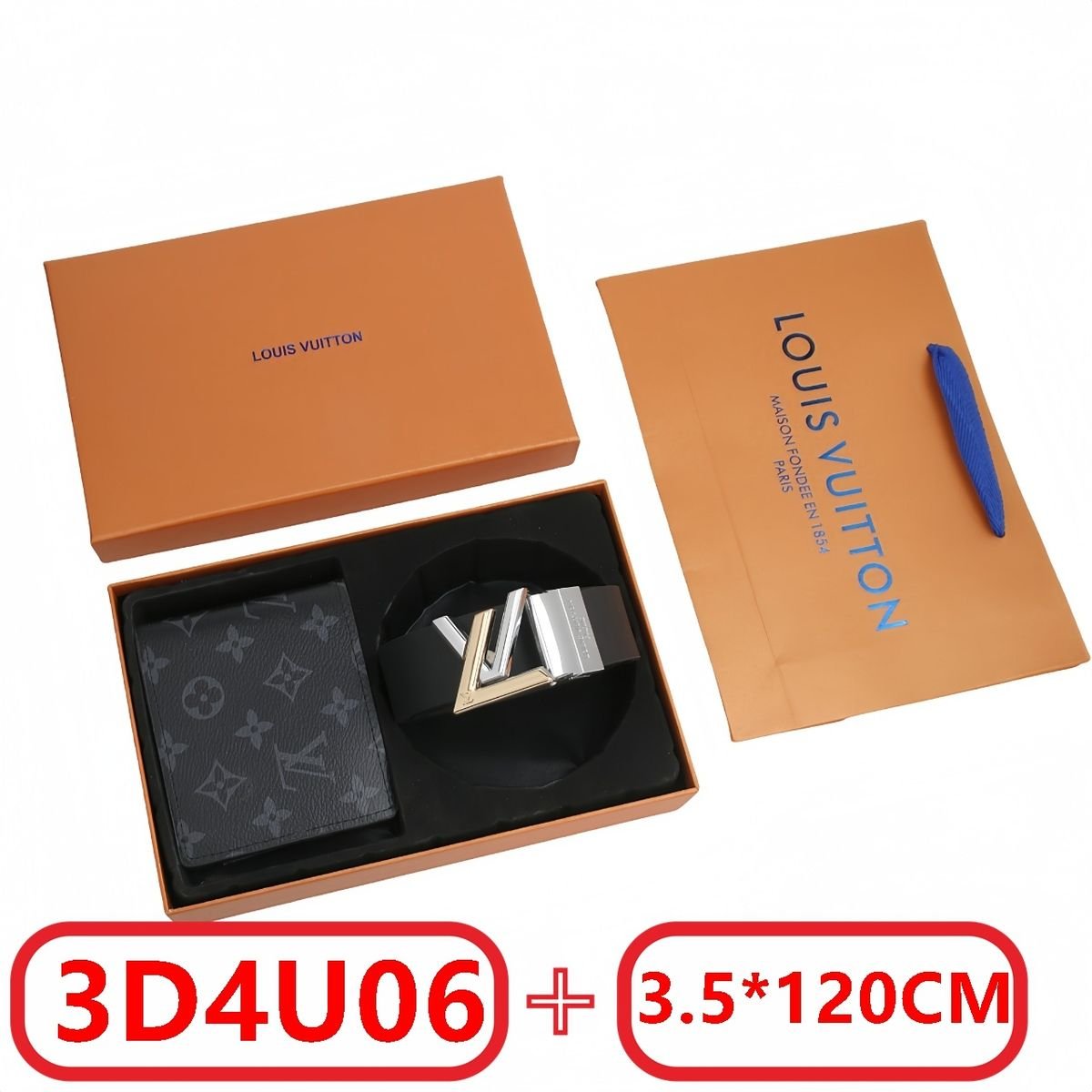 Louis Vuitton - Set regalo cintura e portafoglio Damier in 8 versioni - immagine 8